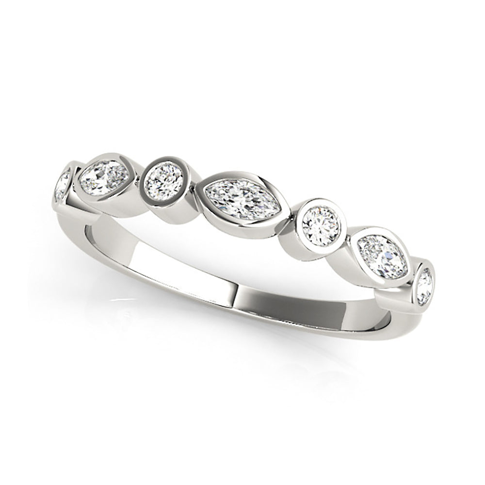 0.30 ct. Round And Marquise Diamond Wedding Ring-VIRABYANI